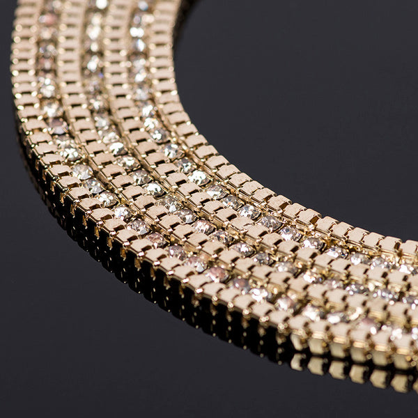 CZ Gold Bib Necklace- Save Up to 40%