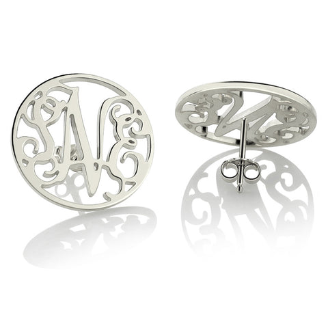 New Femmi Circle Monogram Studs