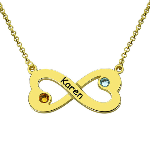 New-Femmi Infinity Heart Birthstone Necklace