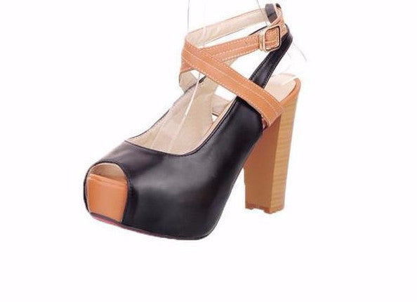 Raina Ankle Cross Platform Pumps