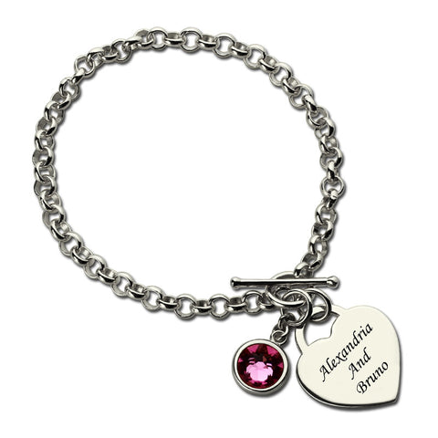 New- Femmi Whole Heart  Birthstone Charm Bracelet